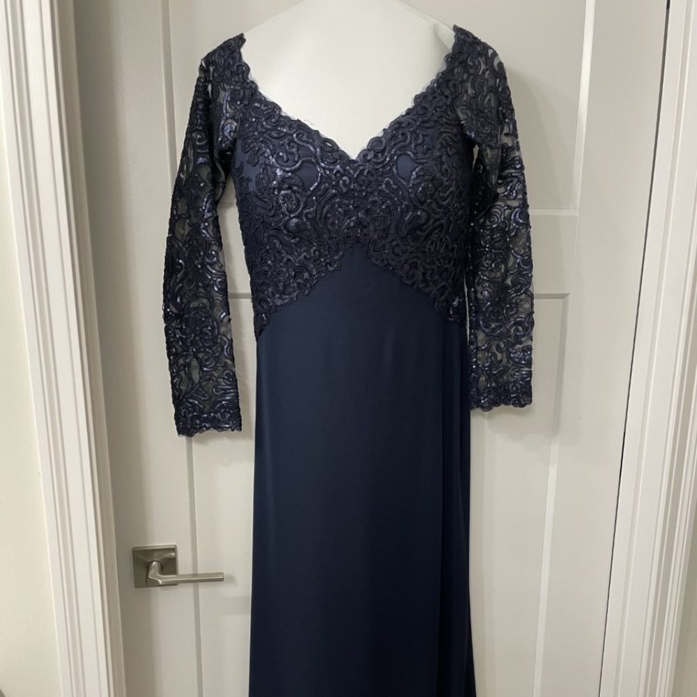 Tadashi Shoji | Sequin Off Shoulder Gown - Picture 9 of 14